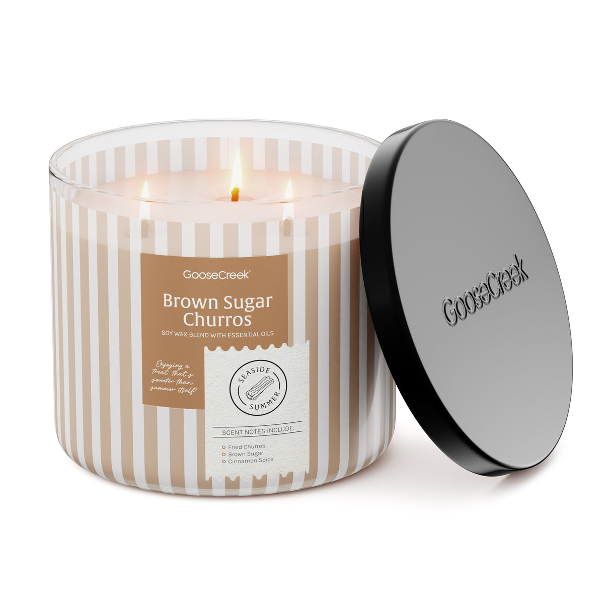 Brown Sugar Churros Large 3-Wick Candle - Sweet and Spicy Aroma
