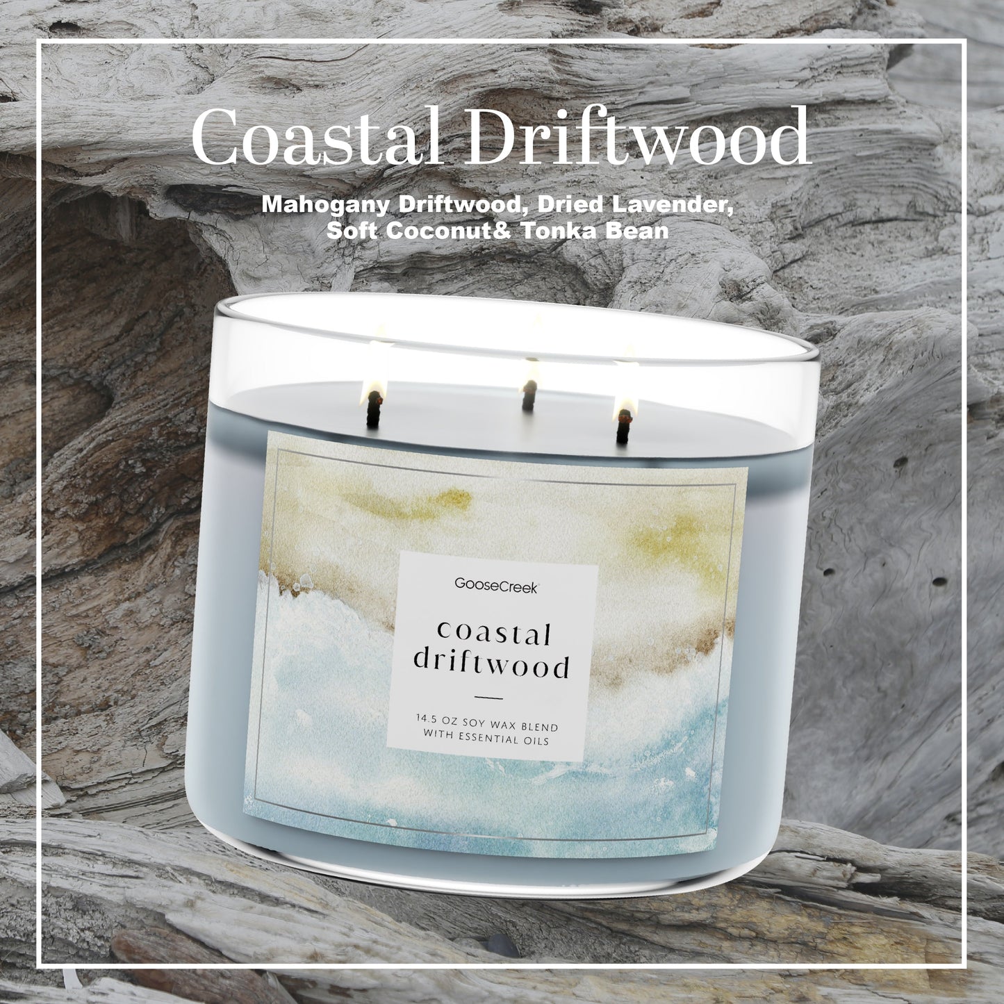 Coastal Driftwood Large 3-Wick Candle