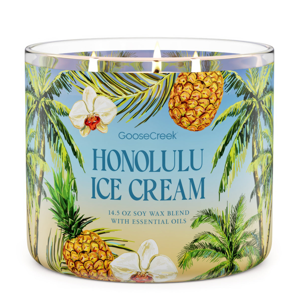 Honolulu Ice Cream Large 3Wick Candle Refreshing Scent & Beautiful