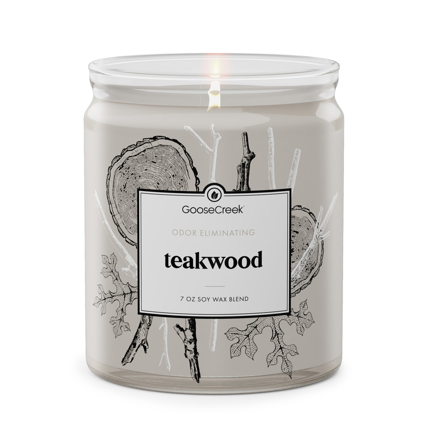 Odor Eliminating Teakwood 7oz Single Wick Candle