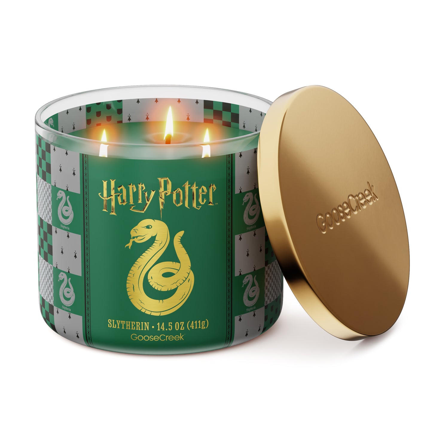 Slytherin 3-Wick Harry Potter Candle
