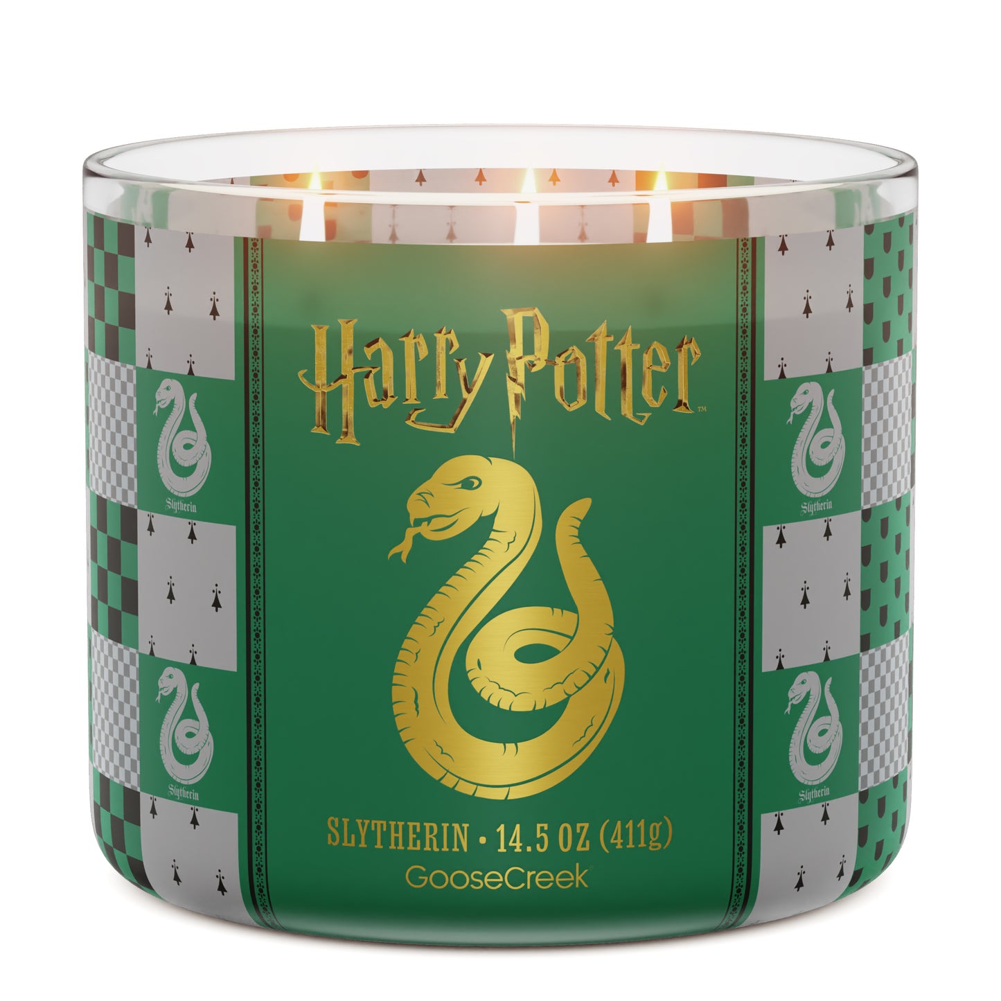 Slytherin 3-Wick Harry Potter Candle