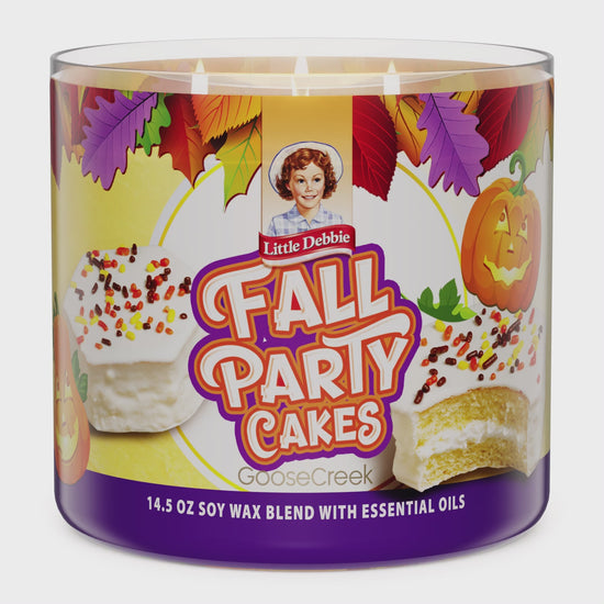 Load and play video in Gallery viewer, Fall Party Cakes Little Debbie ™ 3-Wick Candle

