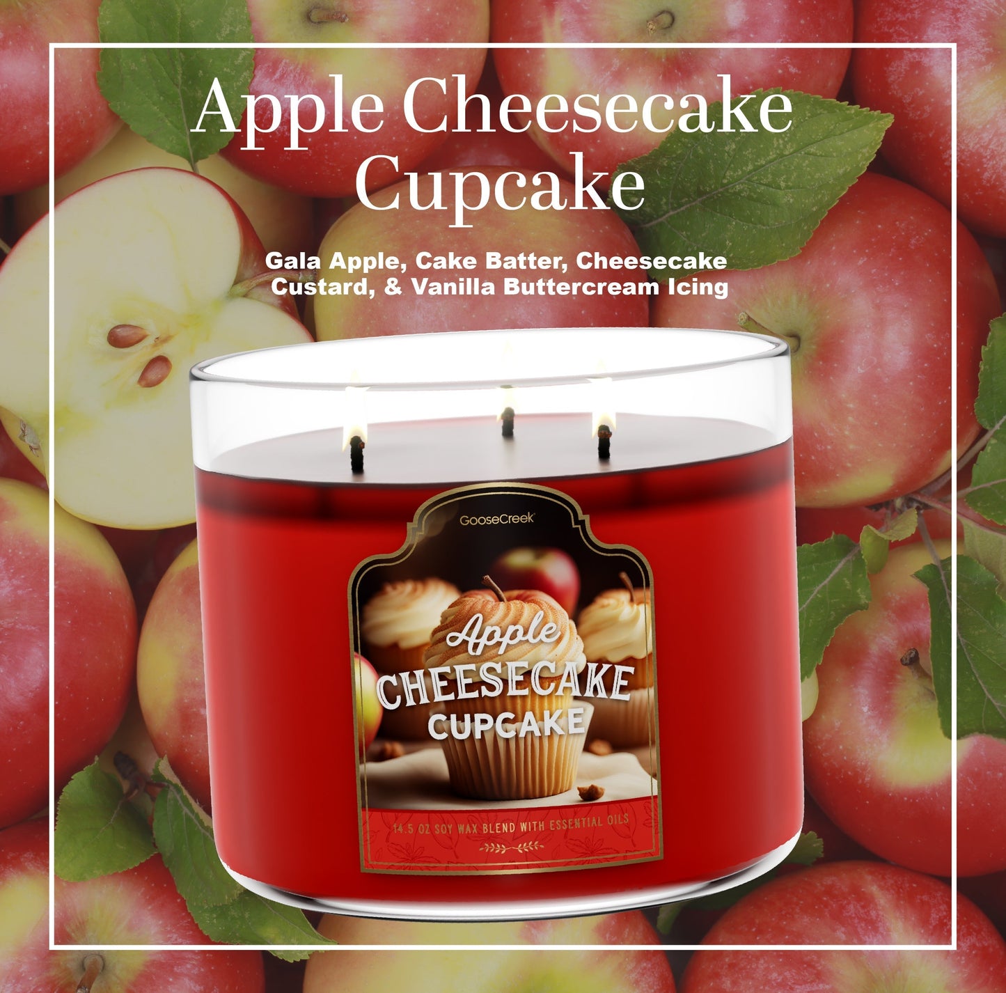 Apple Cheesecake Cupcake 3-Wick Candle