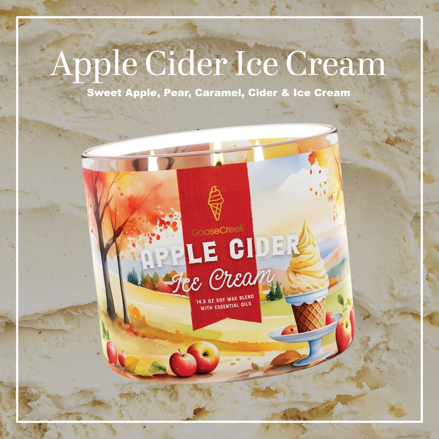 Apple Cider Ice Cream 3-Wick Candle