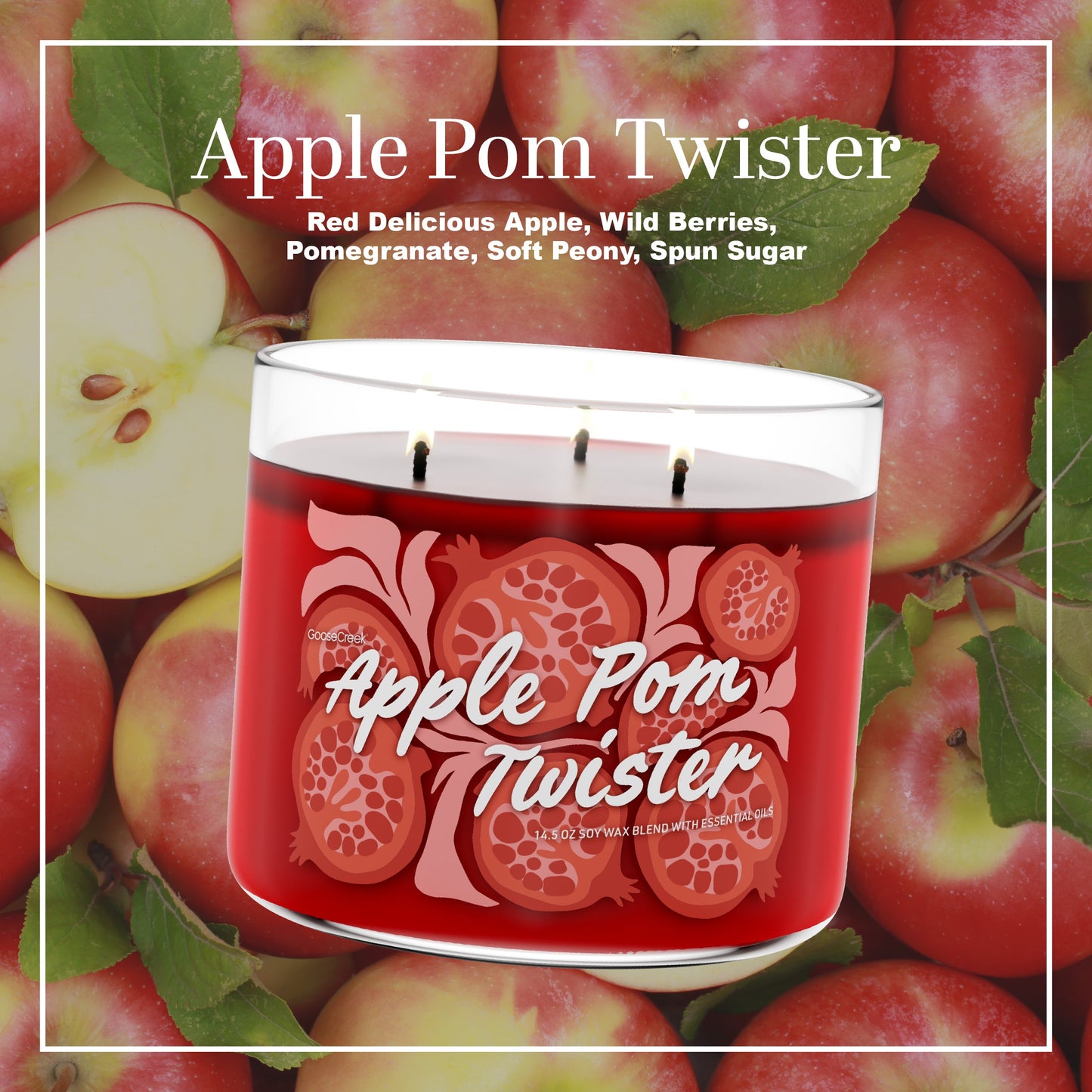 Apple Pom Twister Large 3-Wick Candle