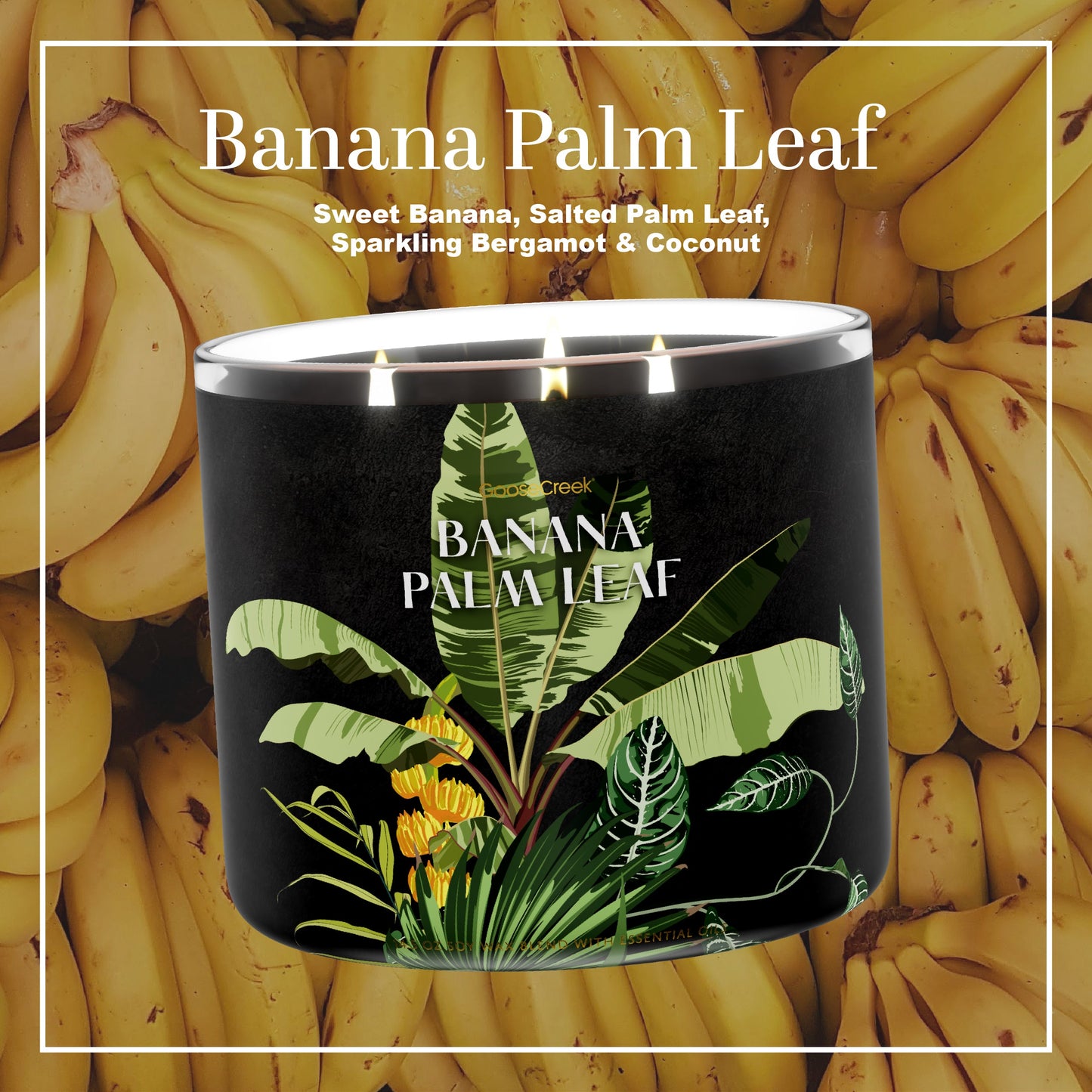 Banana Palm Leaf Large 3-Wick Candle