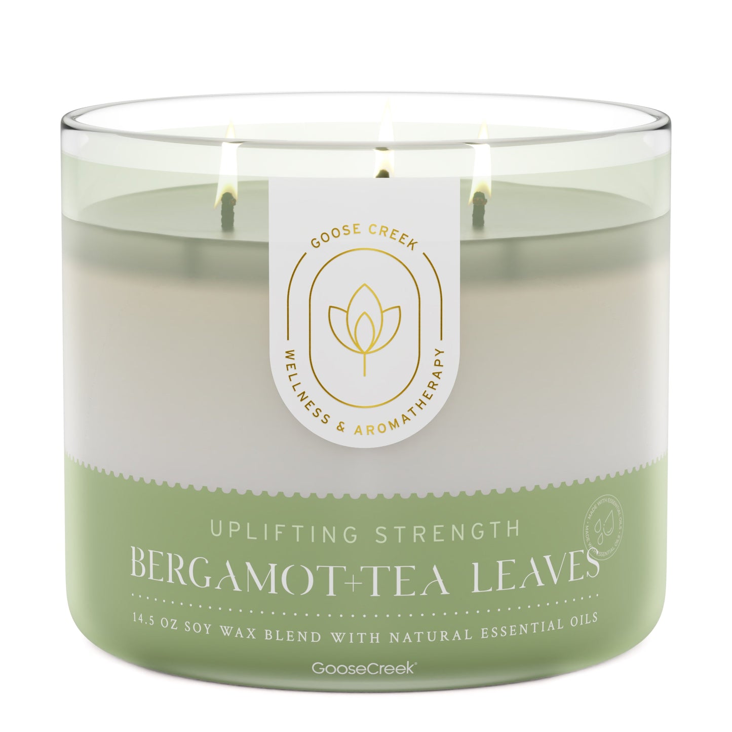 Bergamot & Tea Leaves Aromatherapy Large 3-Wick Candle