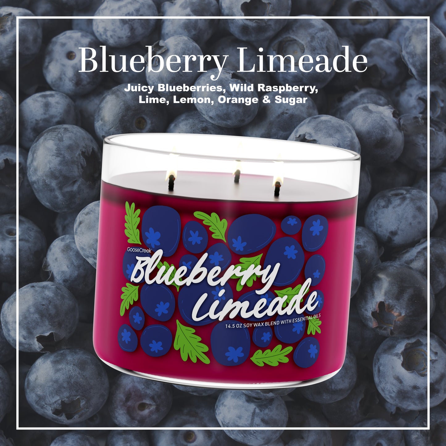Blueberry Limeade Large 3-Wick Candle
