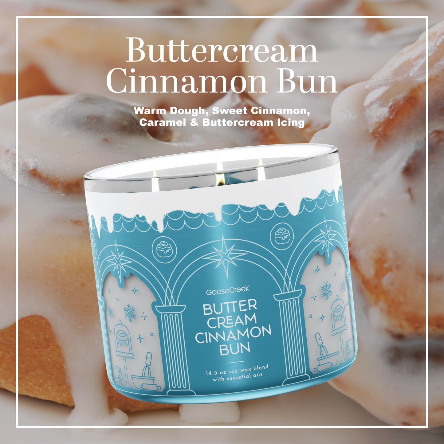 Buttercream Cinnamon Bun 3-Wick Candle