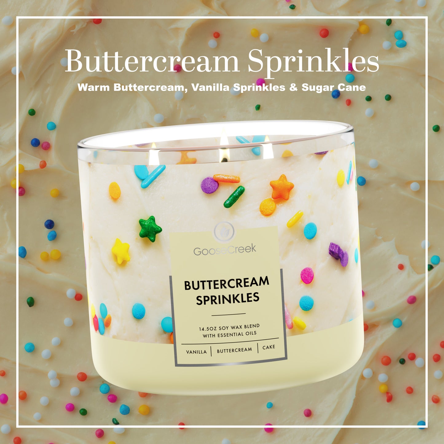 Buttercream Sprinkles 3-Wick Candle