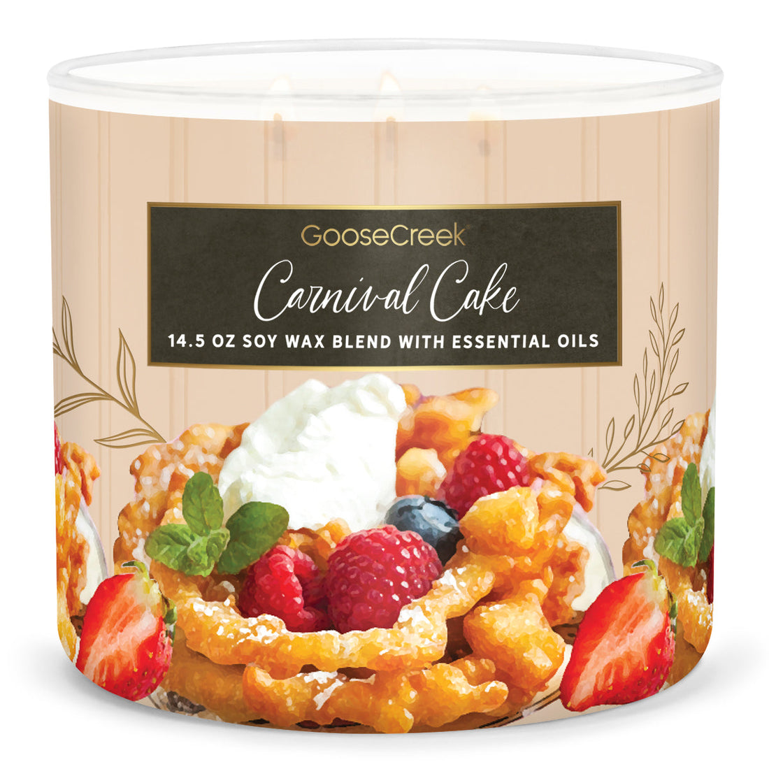 3Wick Funnel Cake Candle Nostalgic State Fair Fragrance Cotton