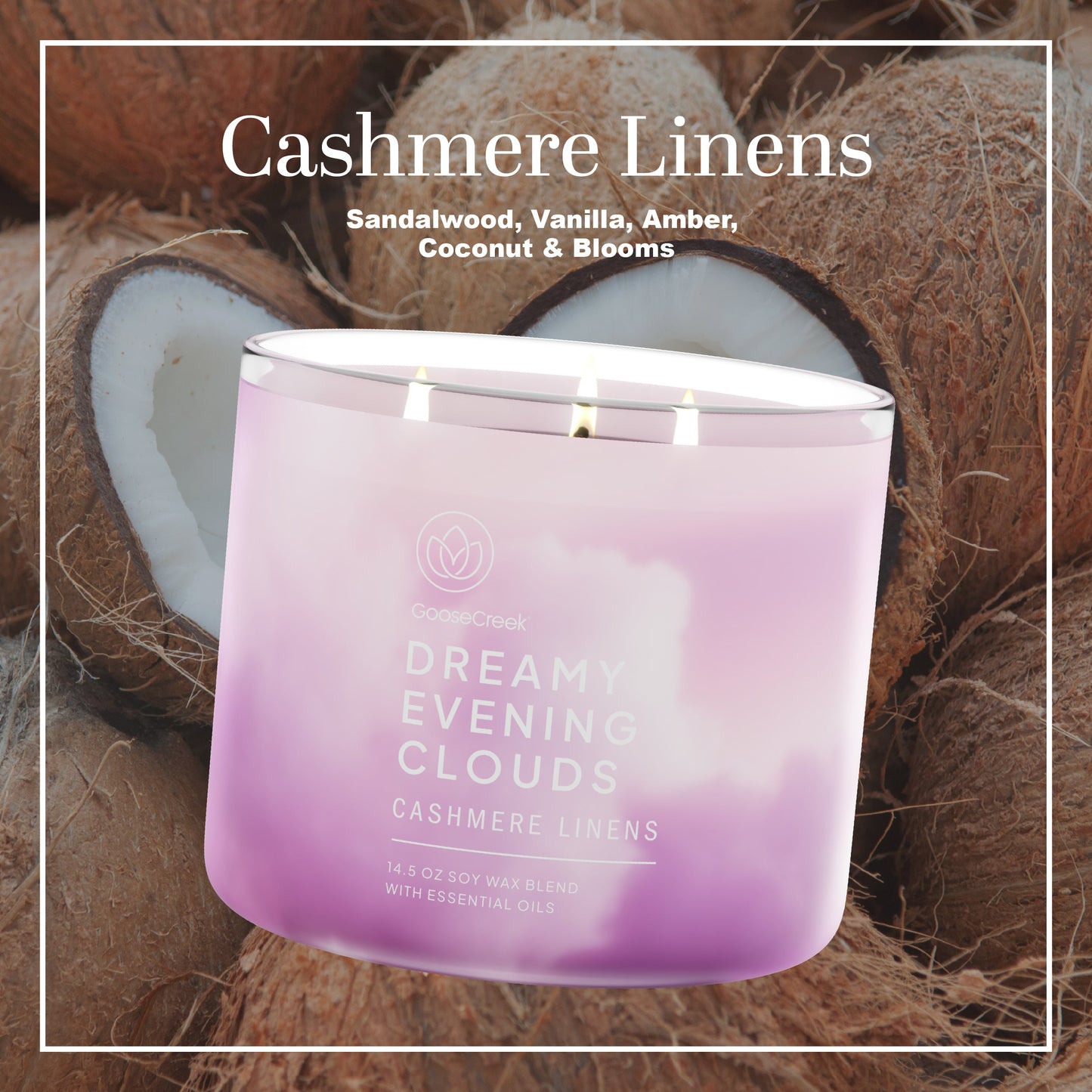 Cashmere Linens 3-Wick Large Soy Candle