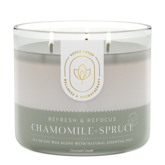 Chamomile & Spruce Aromatherapy 3-Wick Candle