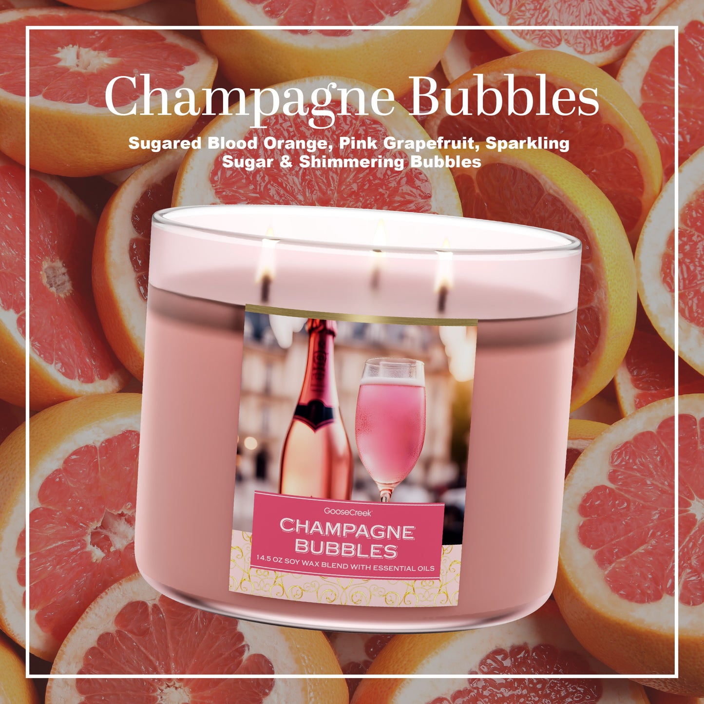 Champagne Bubbles Large 3-Wick Candle