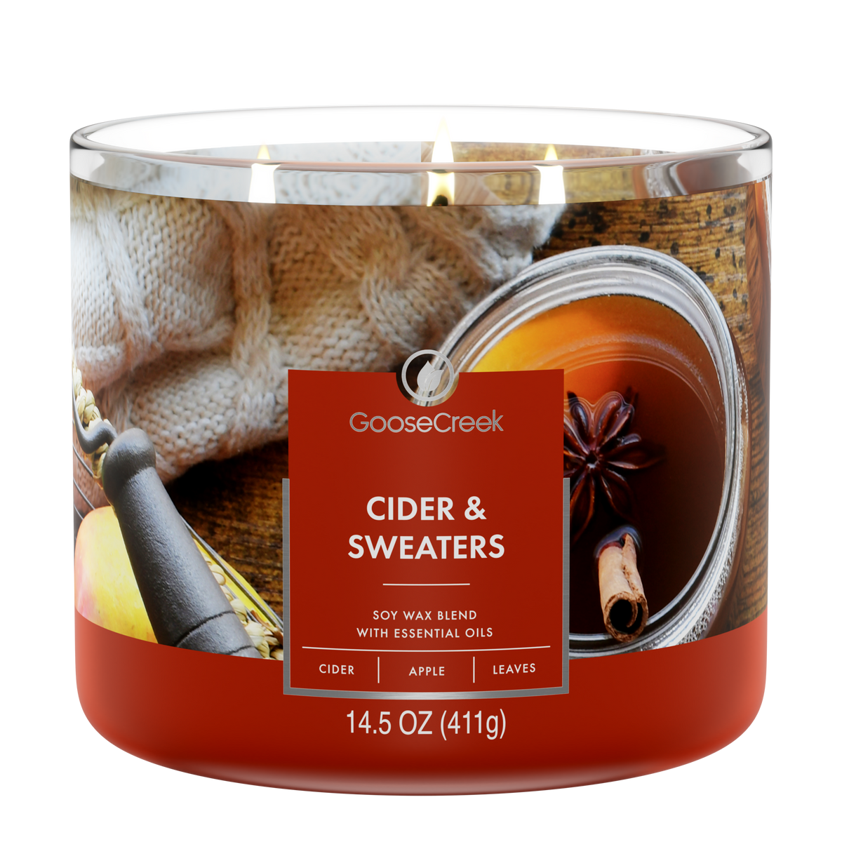 Cozy Fall Vibes Cider & Sweaters 3Wick Candle Goose Creek Candle