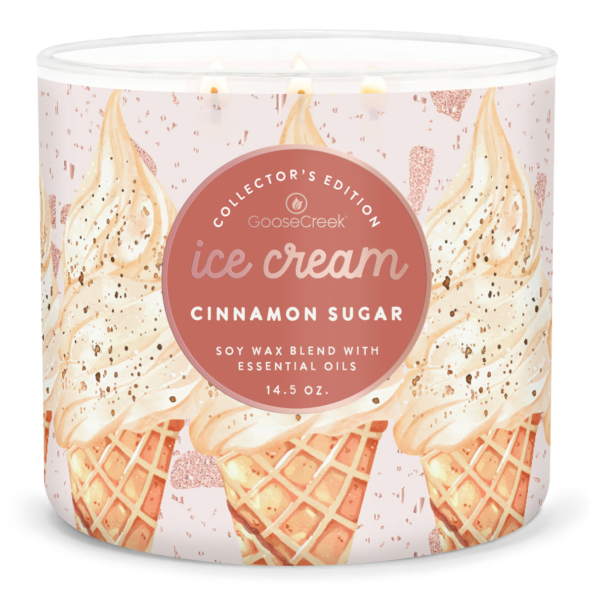 Load image into Gallery viewer, Cinnamon Sugar Ice Cream Large 3-Wick Candle
