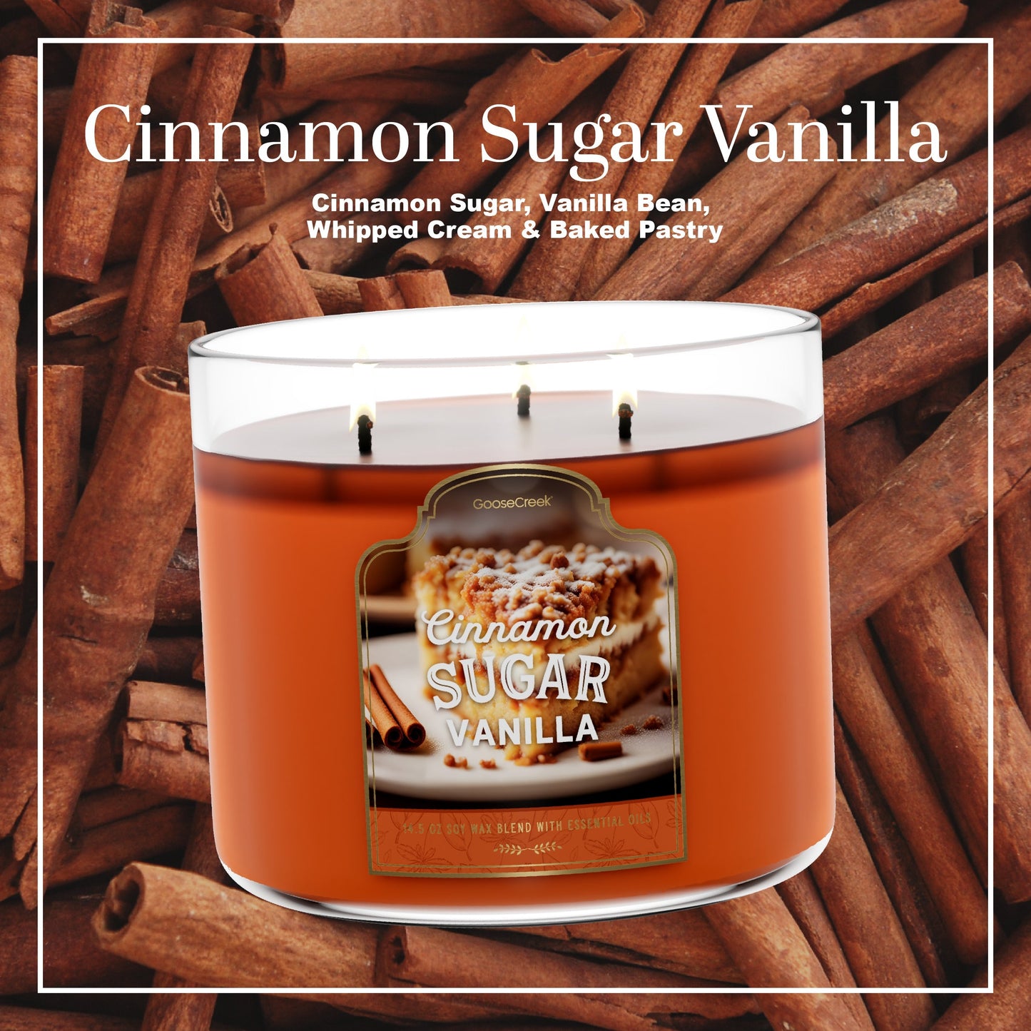 Cinnamon Sugar Vanilla Large 3-Wick Candle