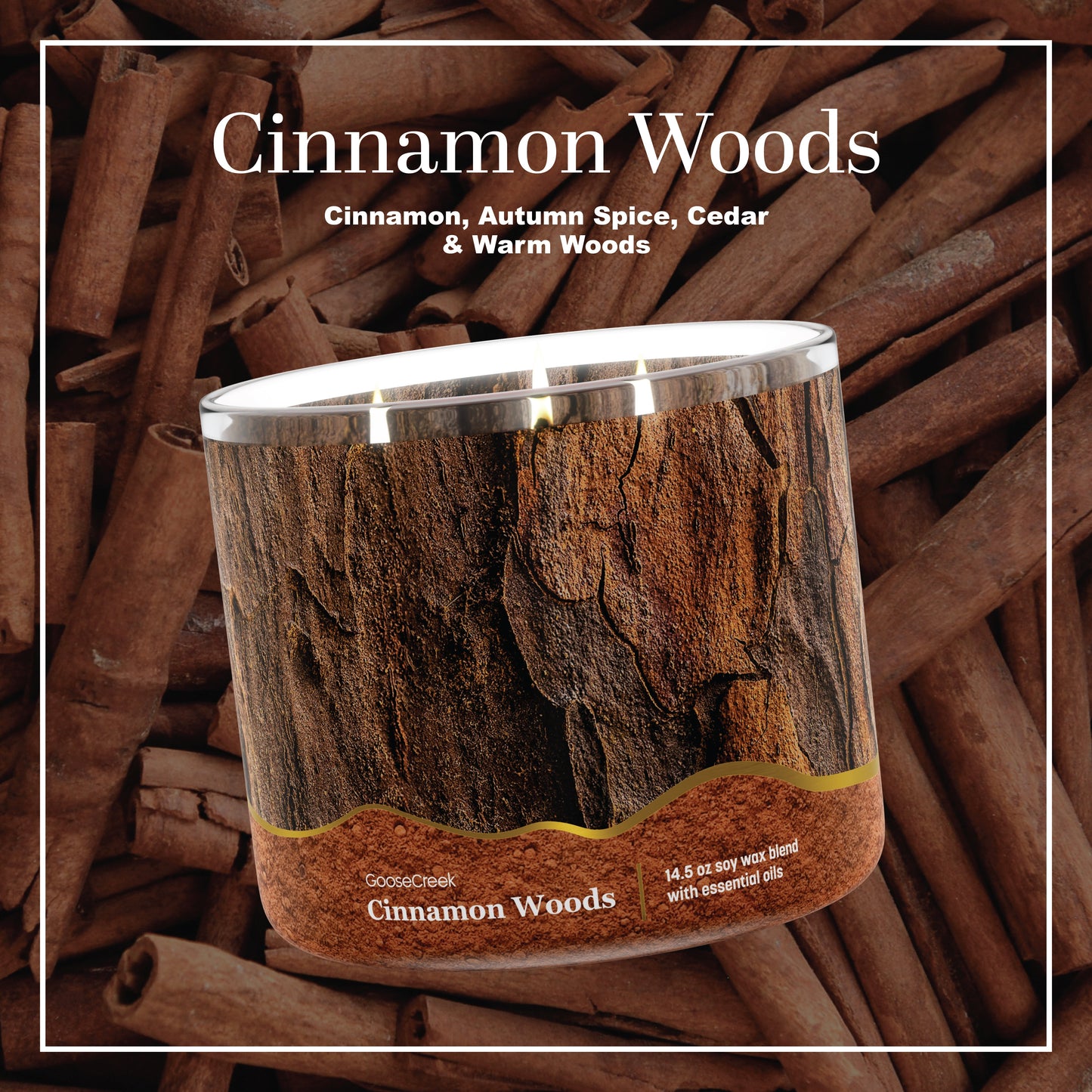 Cinnamon Woods 3-Wick Candle