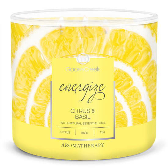 Load image into Gallery viewer, Citrus &amp;amp; Basil Aromatherapy Large 3-Wick Candle
