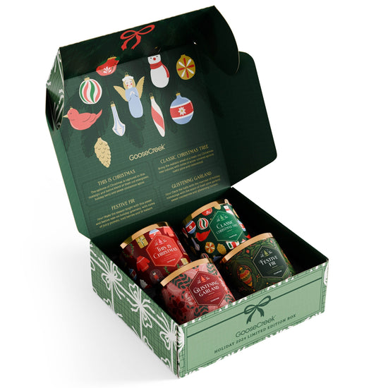 Classic Christmas Holiday Candle Gift Box