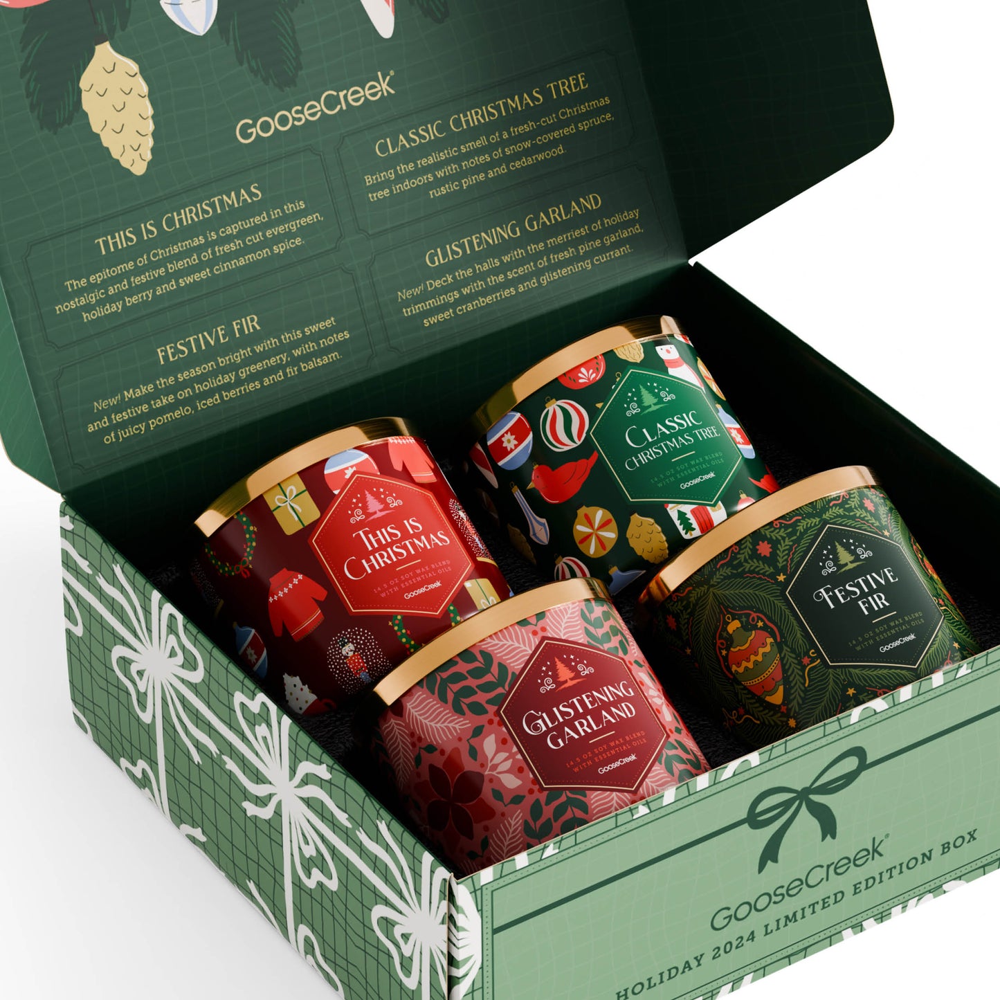 Classic Christmas Holiday Candle Gift Box