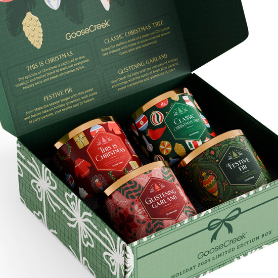 Classic Christmas Holiday Candle Gift Box