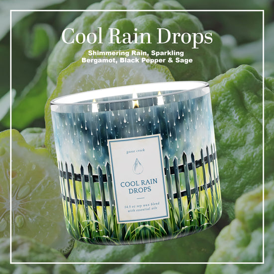 Cool Rain Drops Large 3-Wick Candle