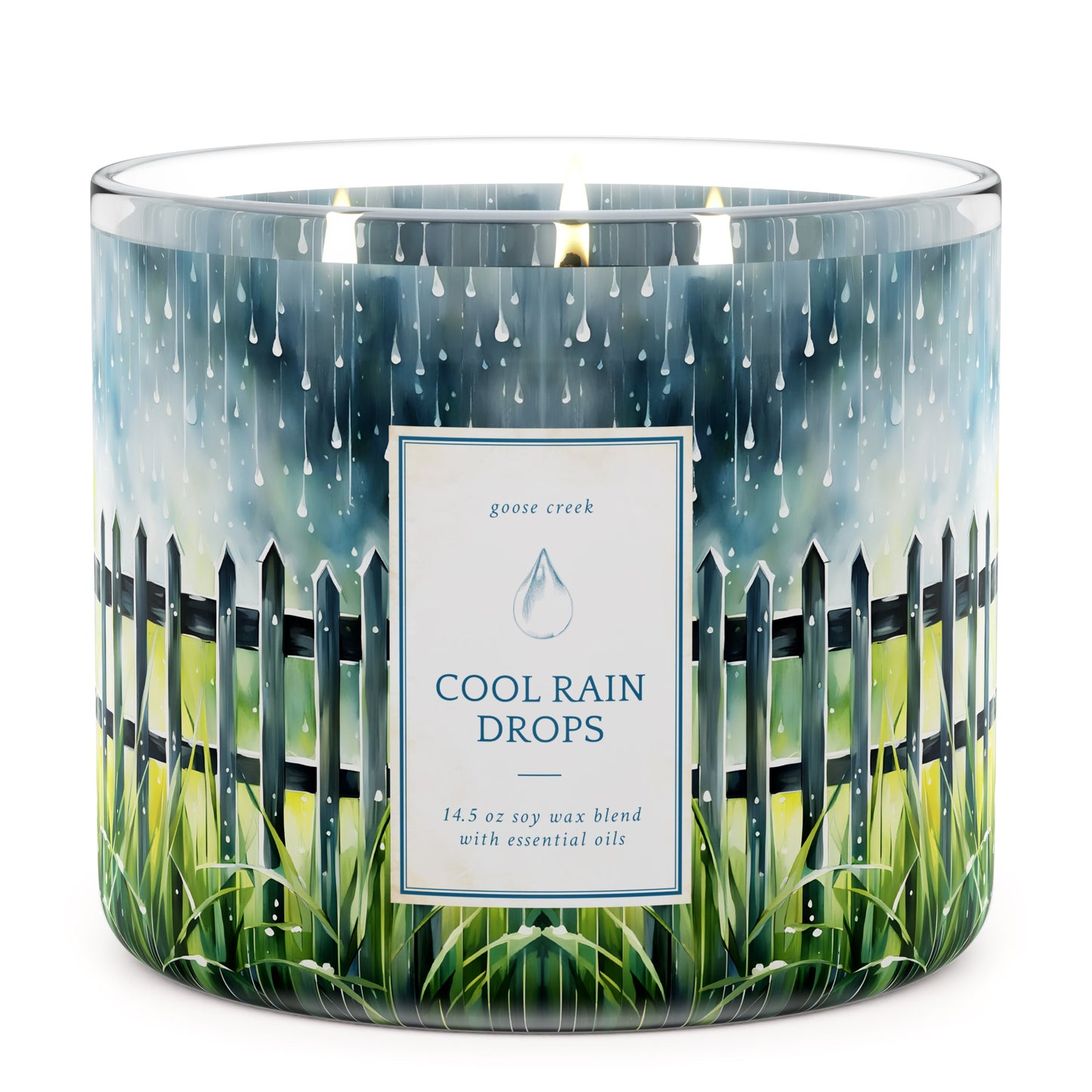 Cool Rain Drops Large 3-Wick Candle
