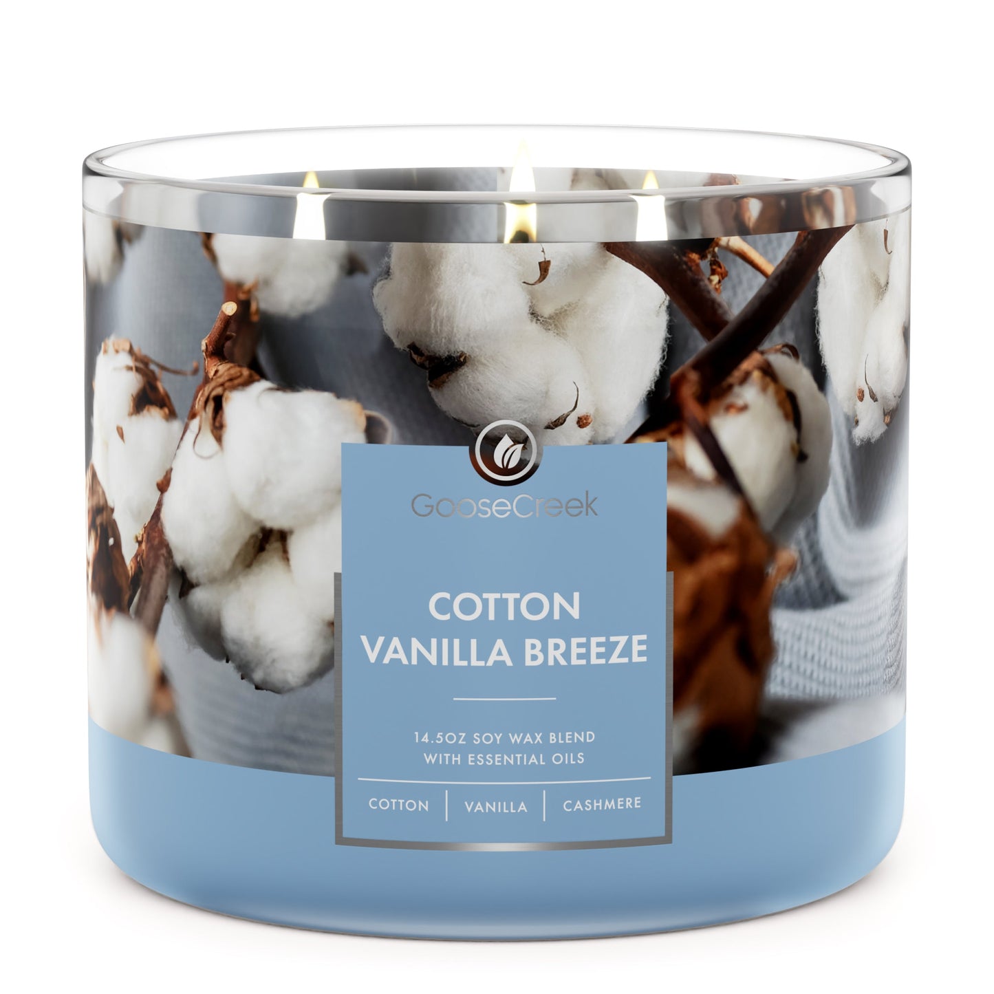 Load image into Gallery viewer, Cotton Vanilla Breeze Large 3-Wick Candle
