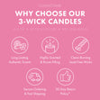 Custard 3-Wick Strawberry Shortcake Candle