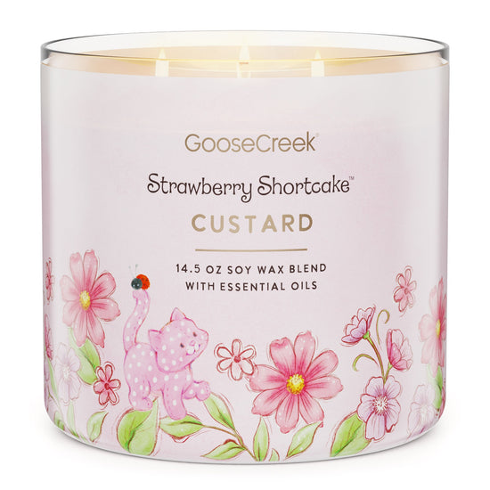 Load image into Gallery viewer, Custard 3-Wick Strawberry Shortcake Candle
