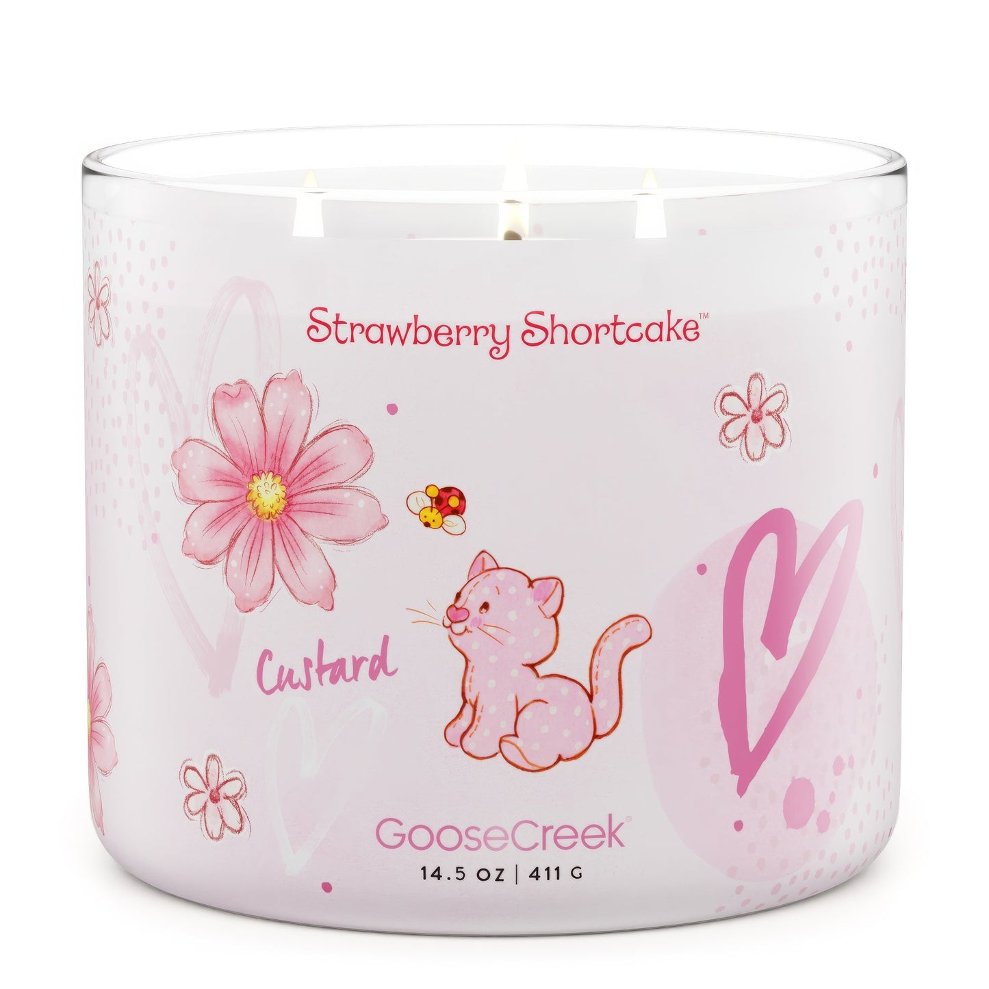 Custard 3-Wick Strawberry Shortcake Candle