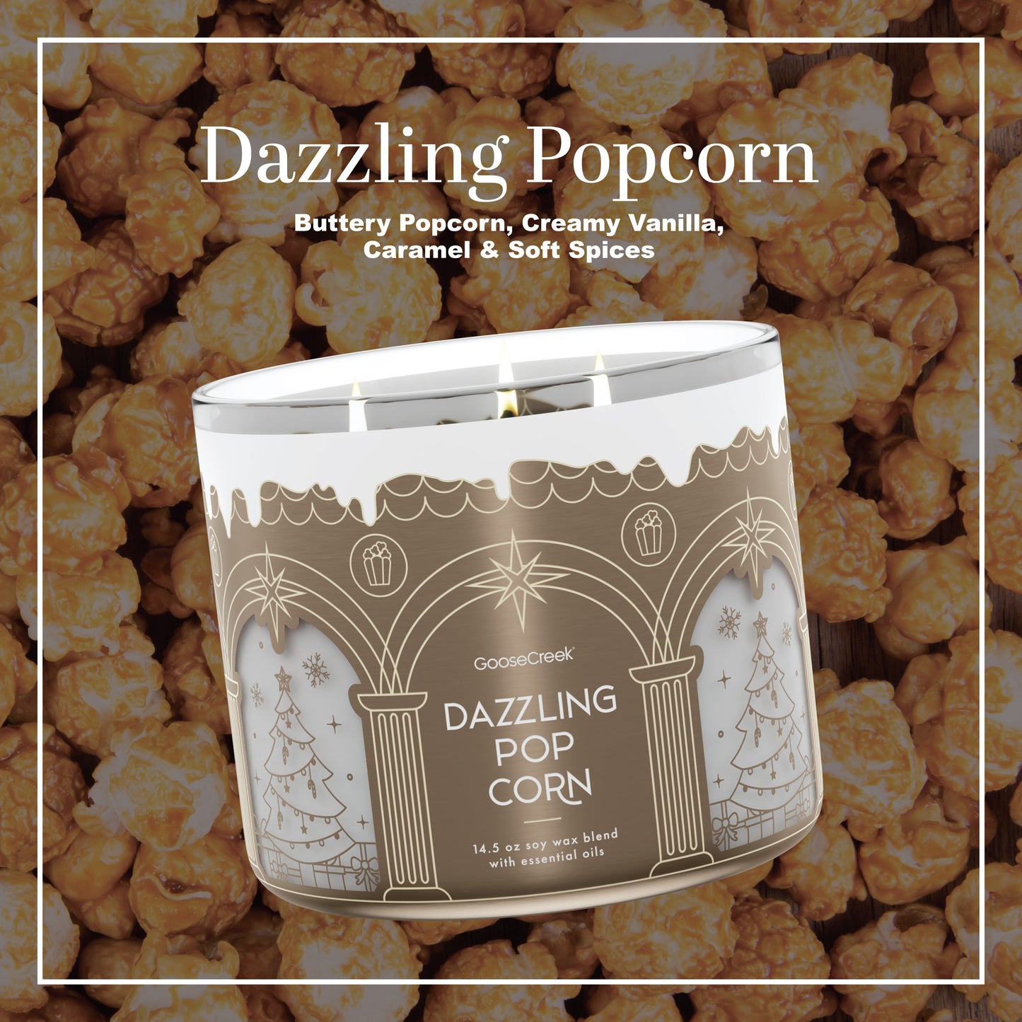 Dazzling Popcorn 3-Wick Candle