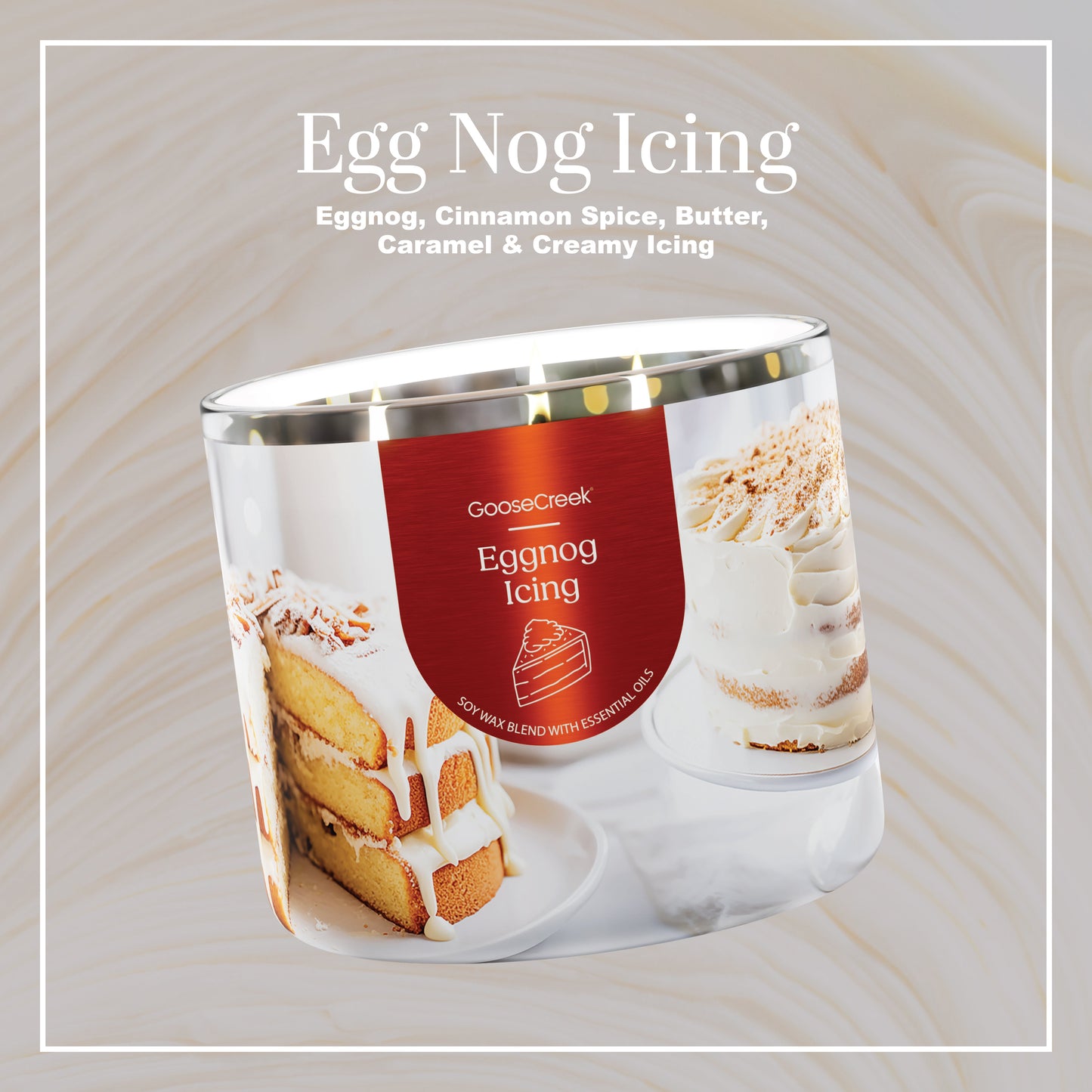 Egg Nog Icing 3-Wick Candle