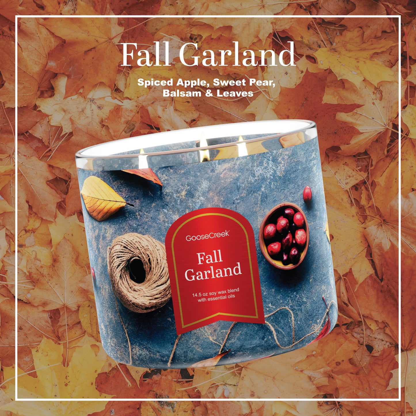 Fall Garland 3-Wick Candle