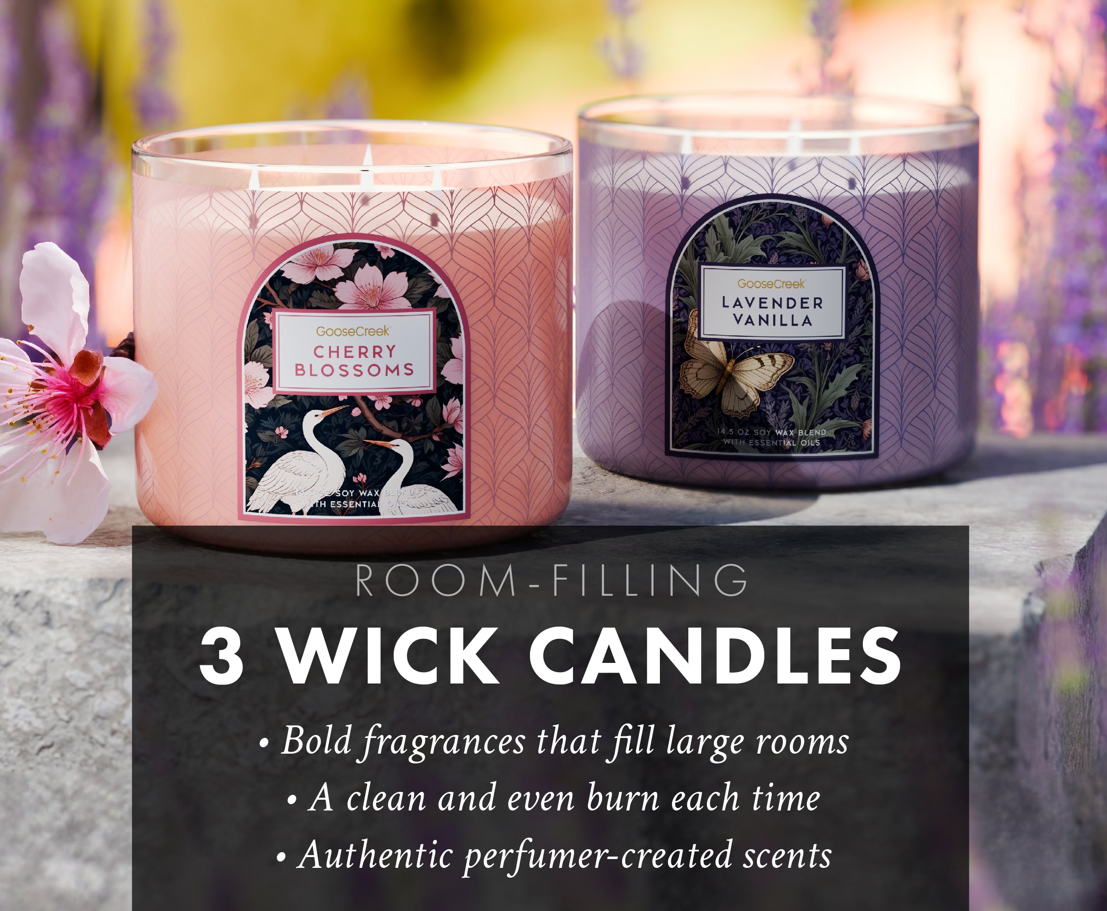 3Wick Scented Candles Goose Creek Goose Creek Candle