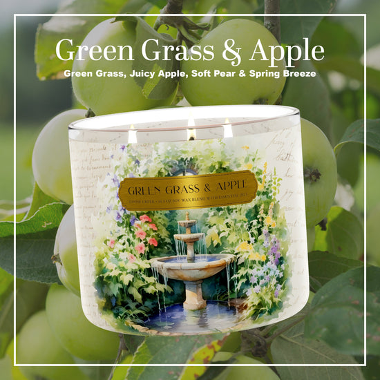 Green Grass & Apple Large 3-Wick Candle