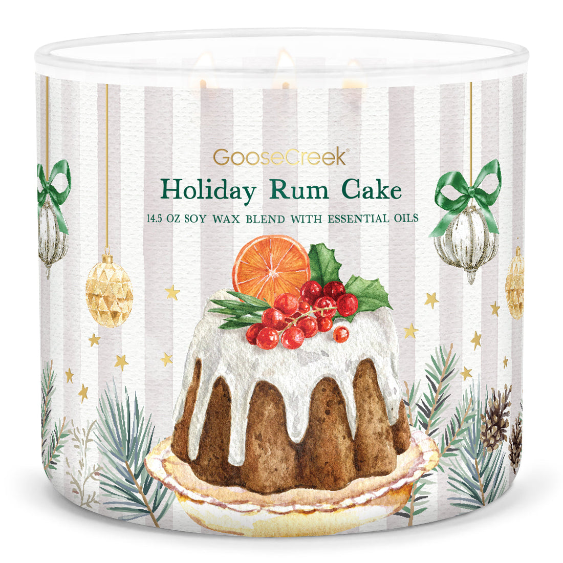 Holiday Rum Cake 3Wick Candle Deliciously Rich Cake Infused with Rum