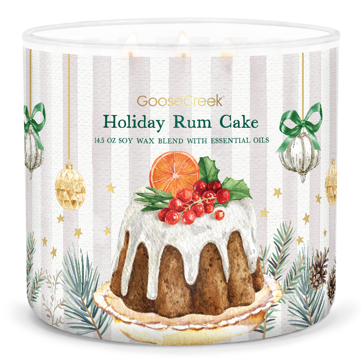 Load image into Gallery viewer, Holiday Rum Cake Large 3-Wick Candle

