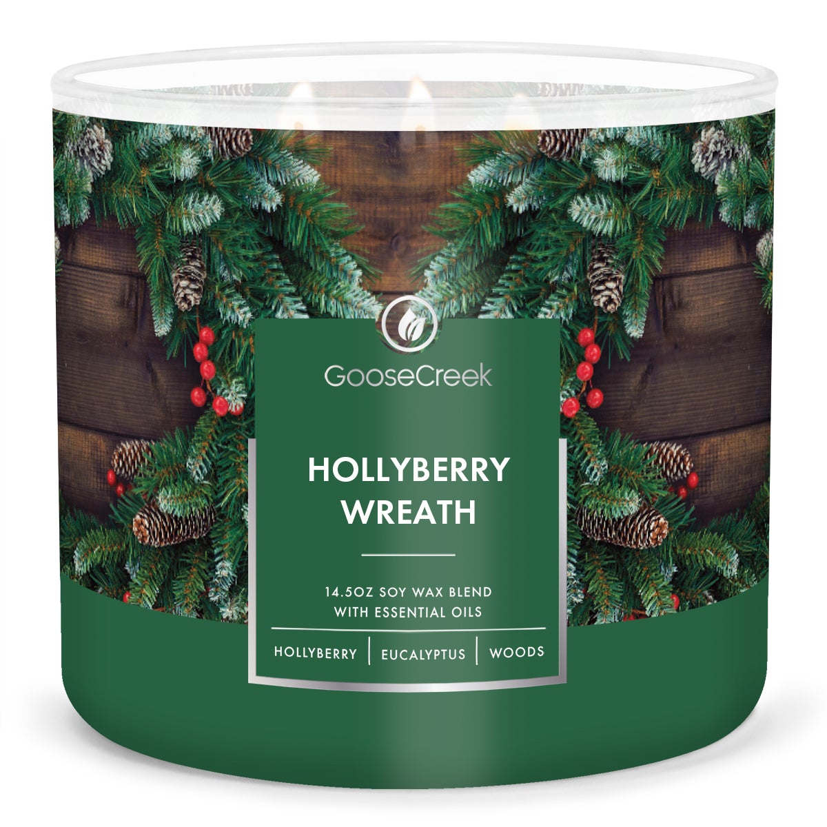 Load image into Gallery viewer, Holly Berry Wreath Large 3-Wick Candle
