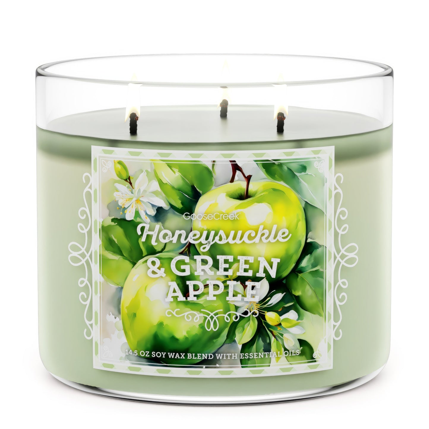 Honeysuckle & Green Apple Large 3-Wick Candle