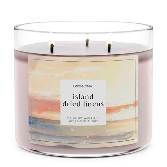 Island Dried Linens 3-Wick Candle