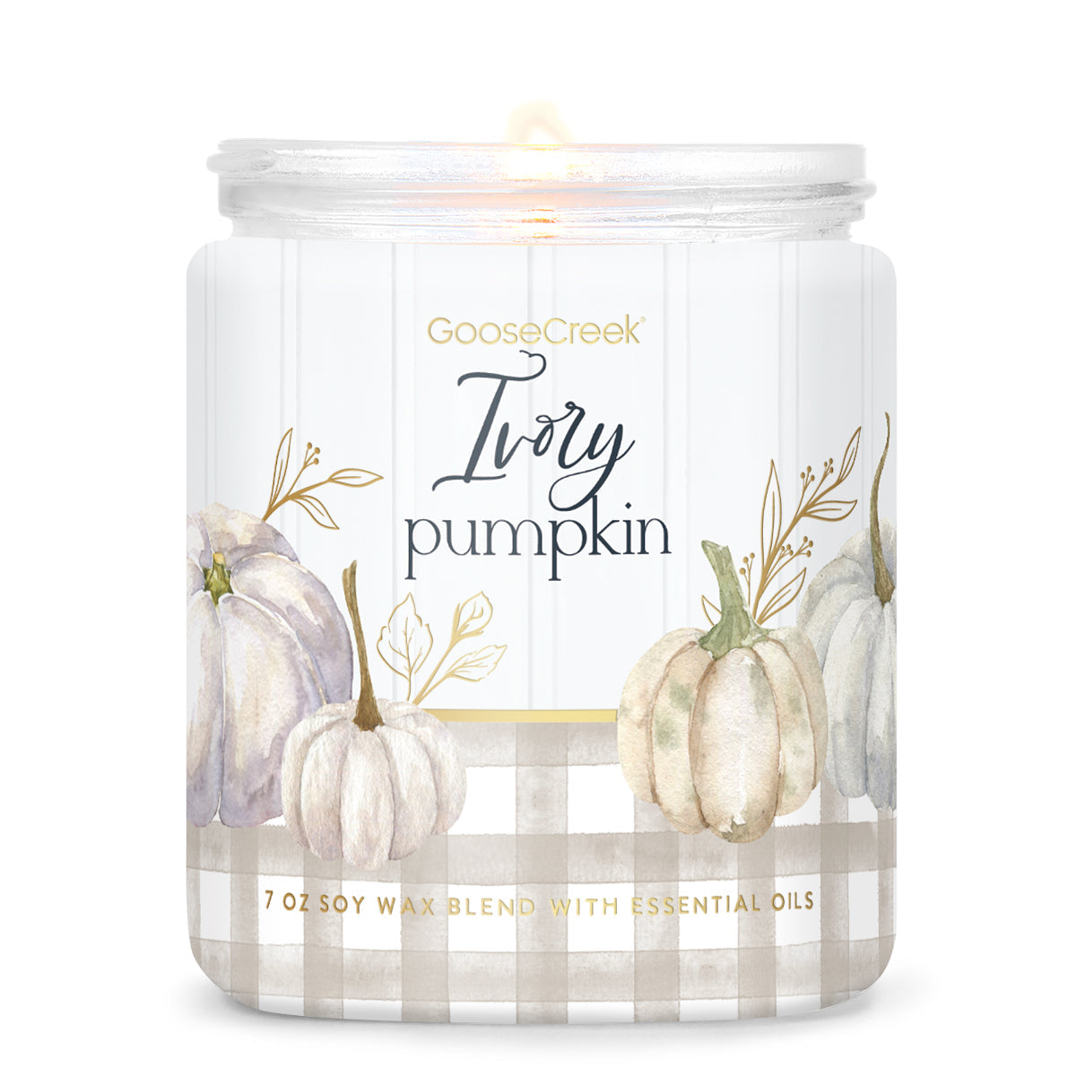 Load image into Gallery viewer, Ivory Pumpkin 7oz Single Wick Candle

