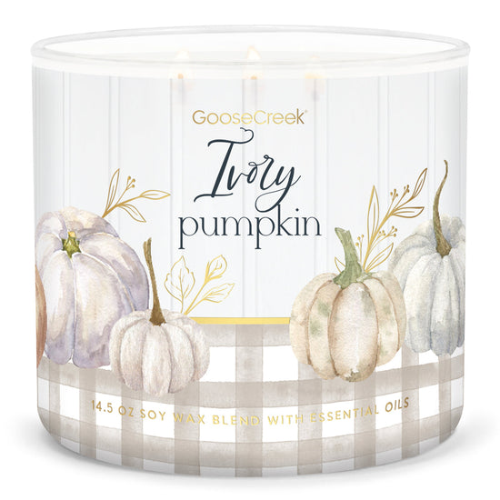 Load image into Gallery viewer, Ivory Pumpkin Large 3-Wick Candle
