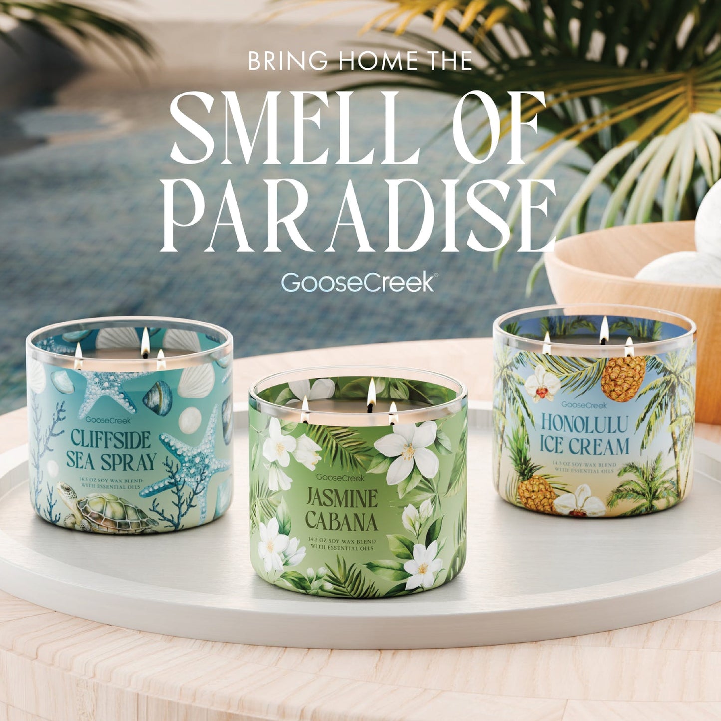 Jasmine Cabana 3-Wick Candle