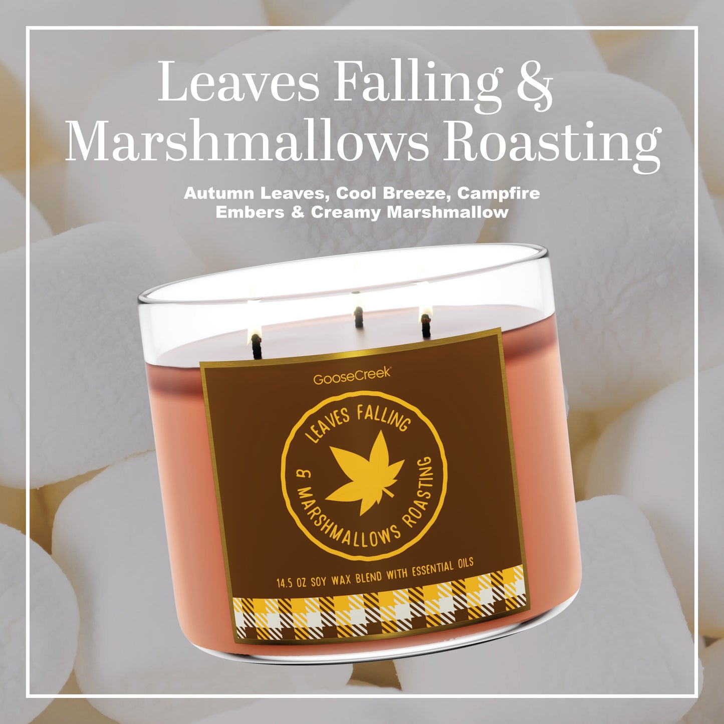 Leaves Falling & Marshmallows Roasting 3-Wick Candle