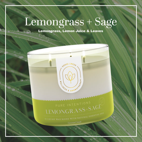 Lemongrass & Sage Aromatherapy Large 3-Wick Candle