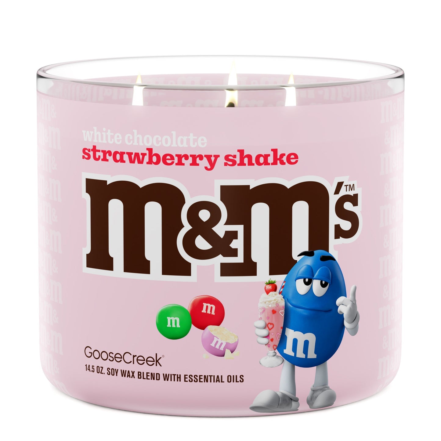 M&M'S White Chocolate Strawberry Shake 3-Wick Candle