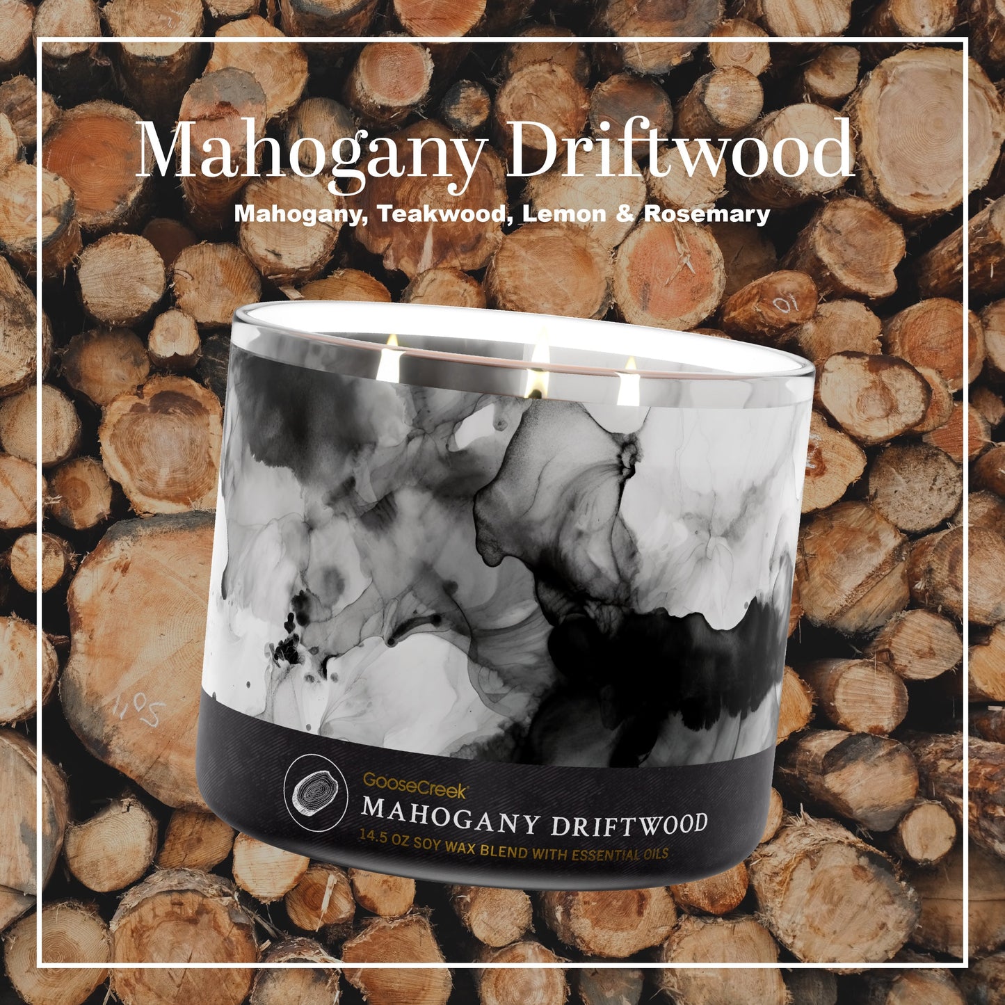 Mahogany Driftwood 3-Wick Candle